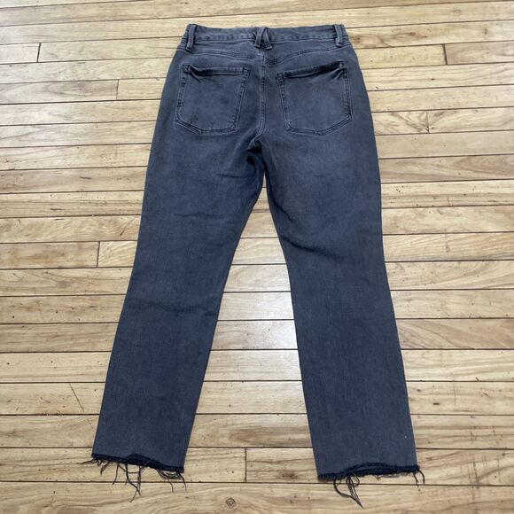 Good American Classic Jeans Women 10 30 Black GCRH25TFT Raw Hem Skinny High Rise - Picture 14 of 16